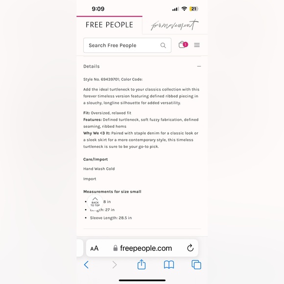 NWT FREE PEOPLE Big City Turtleneck Sweater | Mulberry Garnet Combo MSRP $168 - Picture 7 of 14